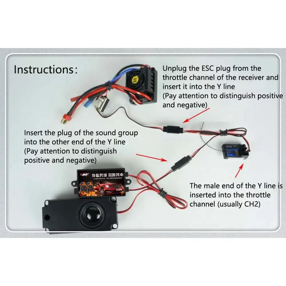 Module de Simulation de Son Moteur, Connexion Stable Simulateur de Son Moteur RC Longue Durée avec Haut-Parleurs 5W pour Modèle de Voiture RC 1/10 1/8 1/6