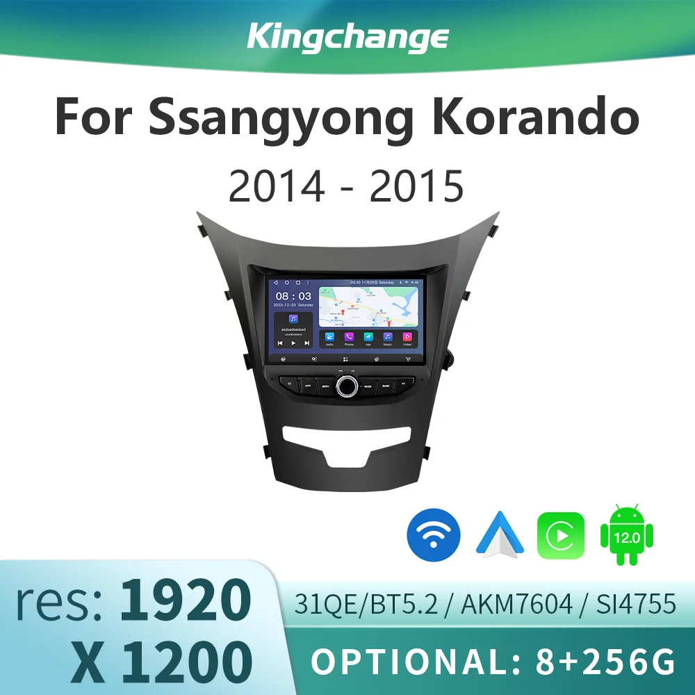 Kingchange 7' Android Car Radio Stereo Multimedia Player For Ssangyong Korando 2014-2015 CarPlay AUTO GPS Navigation WIFI