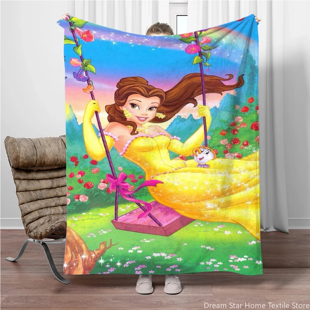

Disney The Beauty and the Beast Belle Princess Printed Flannel Blanket For Home Sofa Bed Living room Travel Picnic Children Gift