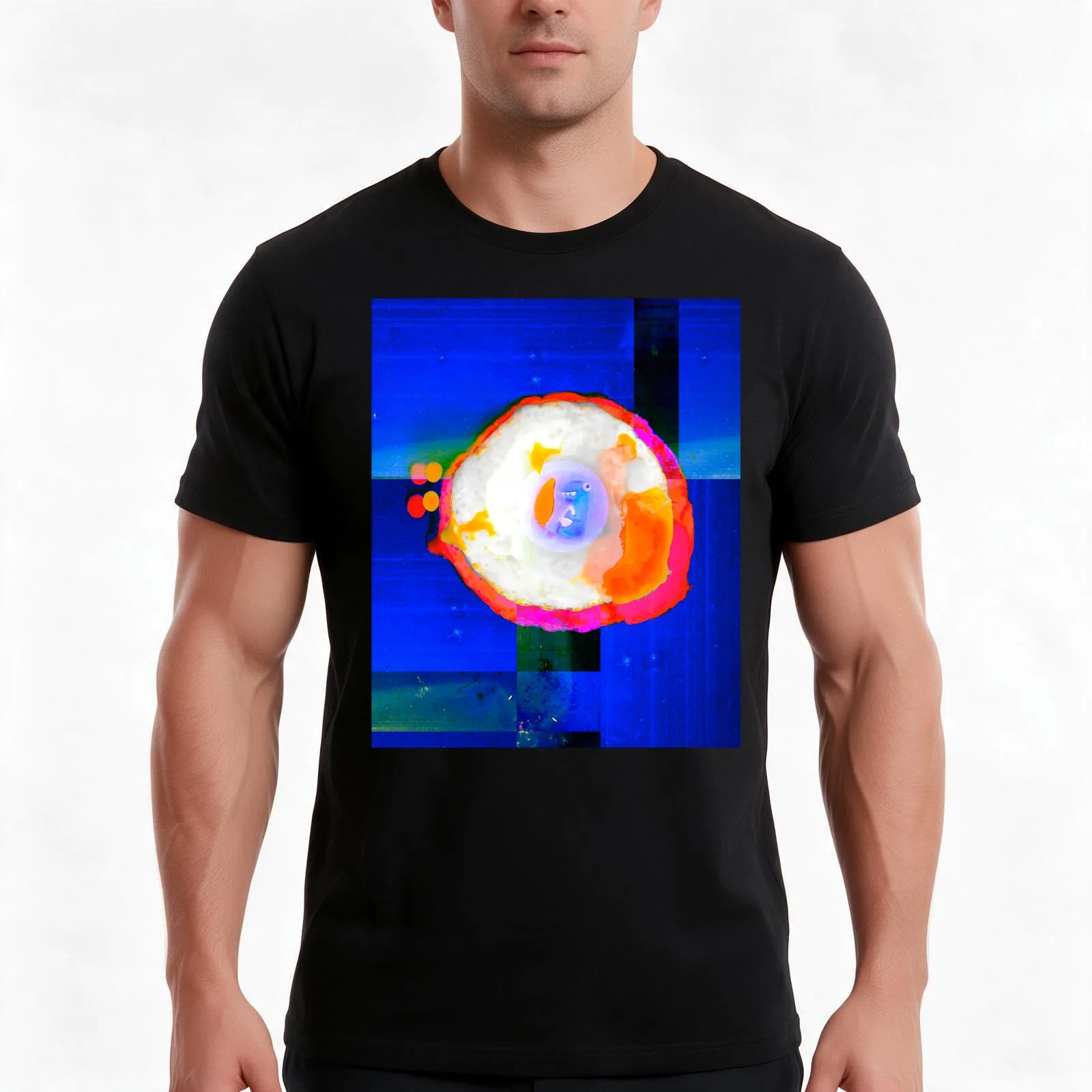 EGG SURFACE MODIFIED INTO DIGITAL ART T-Shirt Summer Casual Cotton Tee Oversized Streetwear Tops Vintage Graphic Print