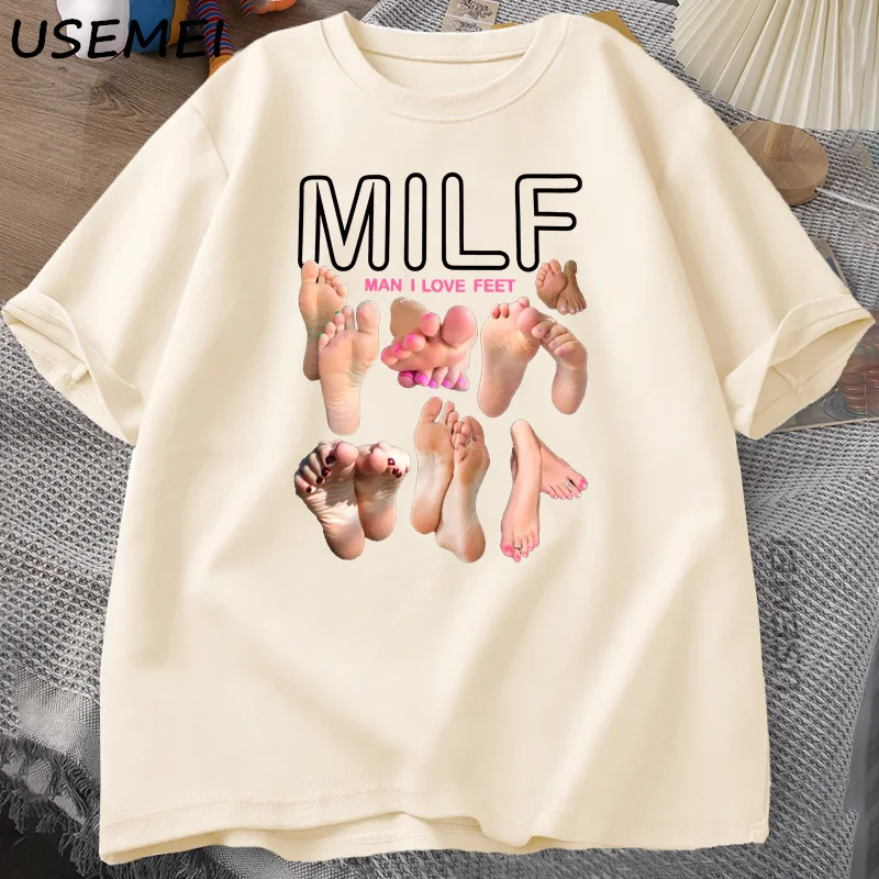 MILF Man I Love Feet Funny Graphic T-Shirt Men Cotton Short Sleeve O-Neck T Shirt Streetwear Harajuku Tee Men Clothes image 3