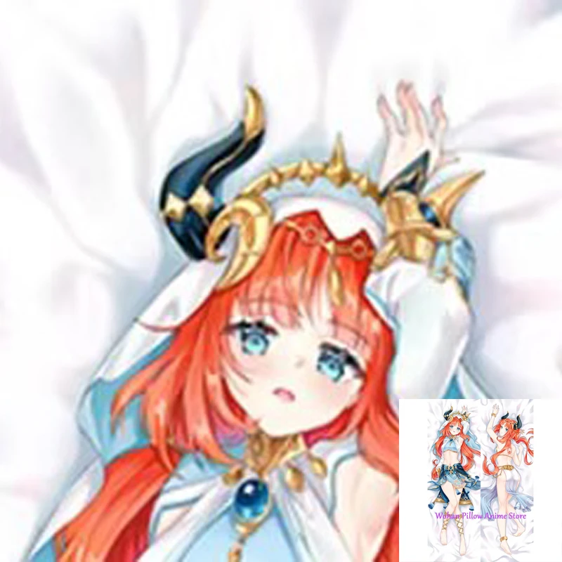 

Dakimakura Anime Pillow Cover Nilou Double Sided Print Life-size Halloween Christmas Decoration
