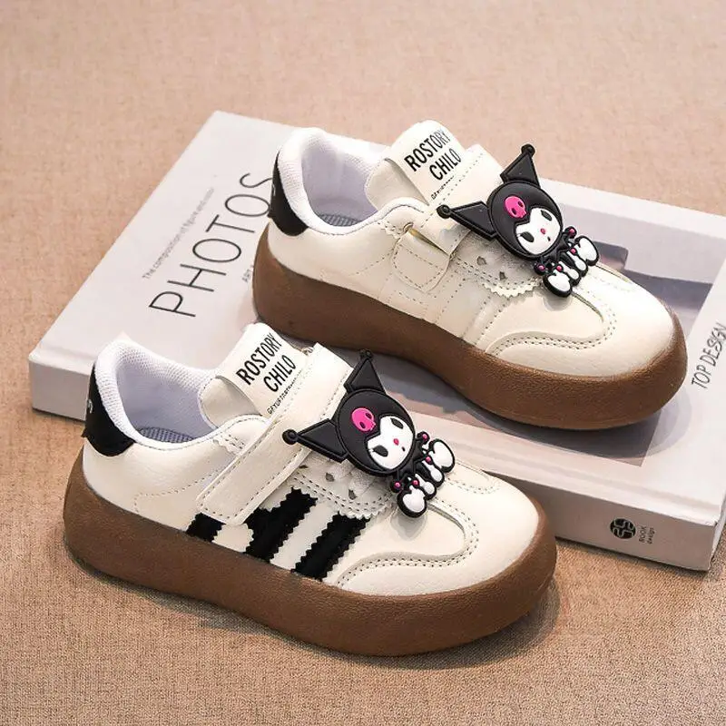 

Sanrio Girls New Style German Training Shoes Kuromi Girls Print Shoes Fashionable Sneakers Cartoon Versatile Cute White Shoes