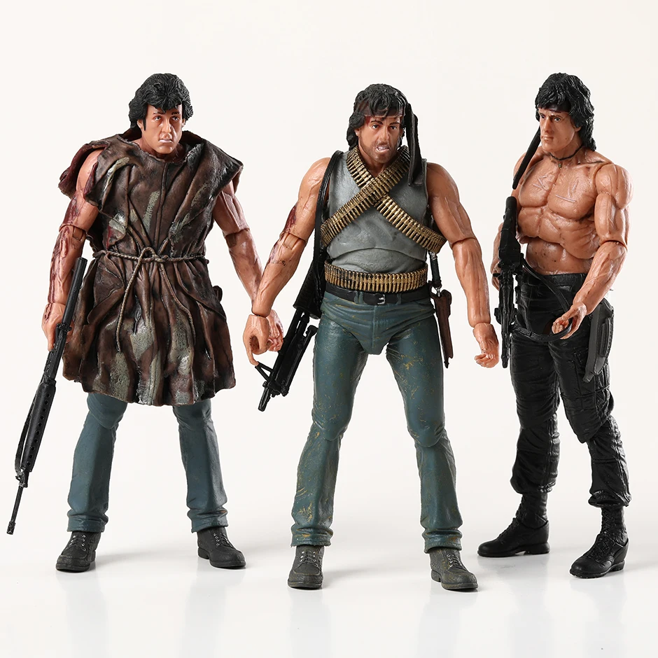 NECA First Blood John J Rambo Action Figure PVC Collection Model Toy Doll Brinquedos