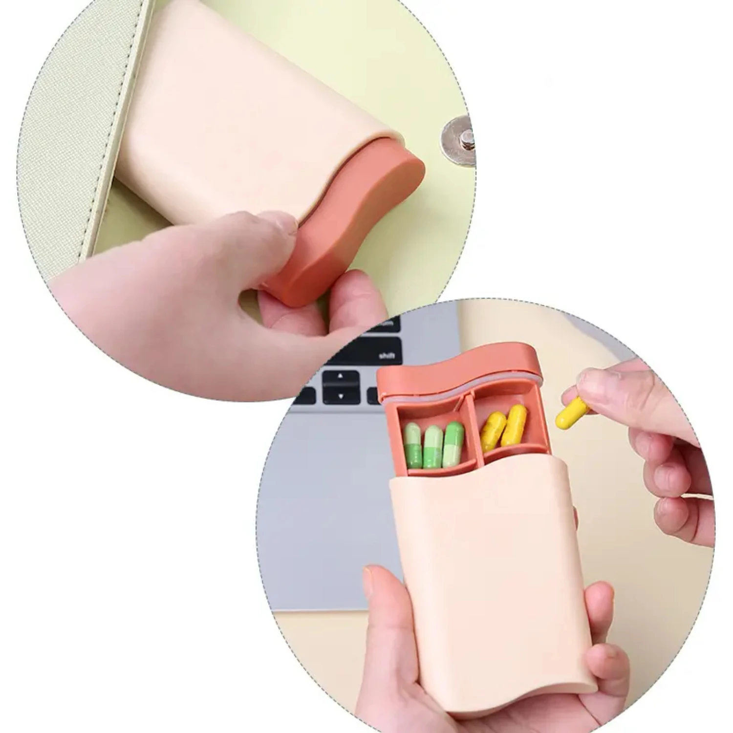 صندوق دواء مع حجرة آمنة محكمة الغلق للتخزين الآمن وتنظيم الحبوب