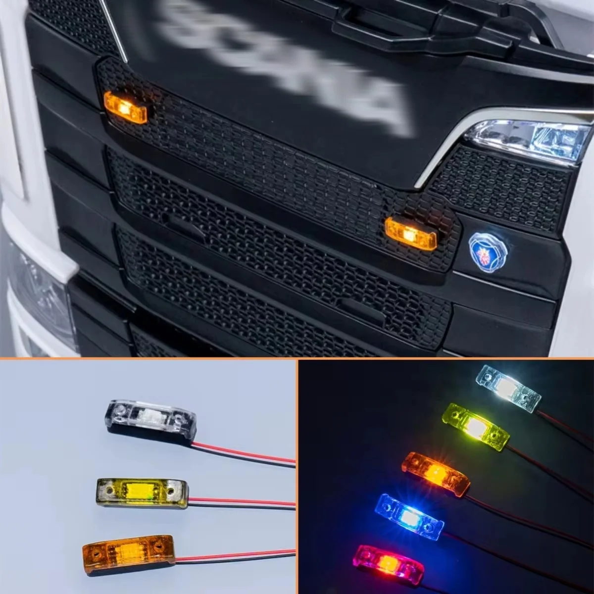 RC 1/14 Scale Model Width Warning Light Spotlight Clearance Light For Tamiya 1/14 Truck 770s Actros Arocs MAN TGX Accessories