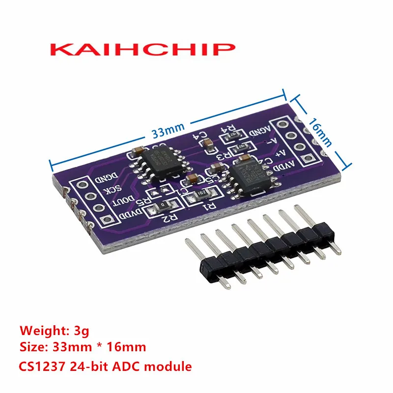 1PCS CS1237 24-bit ADC Module Onboard TL431 External Reference Chip Single-Channel Weighing Sensing 24bit