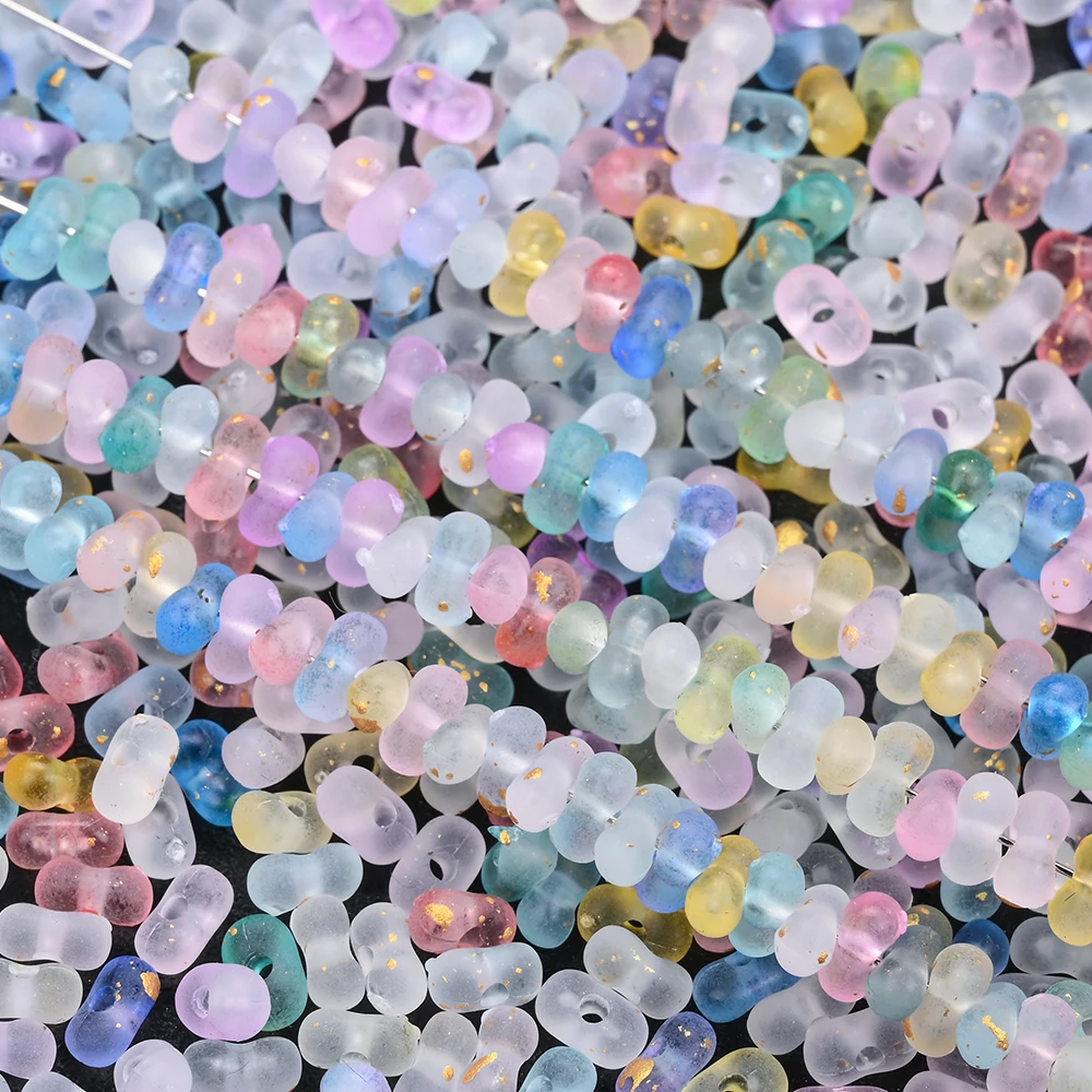 500 Stück 4x6mm Bunte Mattierte Acrylperlen, Matte Transluzente Zwischenperlen für Armbänder, Halsketten, DIY Handschmuck und Bastelarbeiten – Detail 5