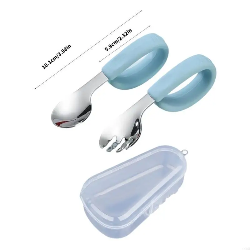 Conjunto utensílios alimentação para crianças CORB, colher e garfo para uma experiência refeição segura e divertida