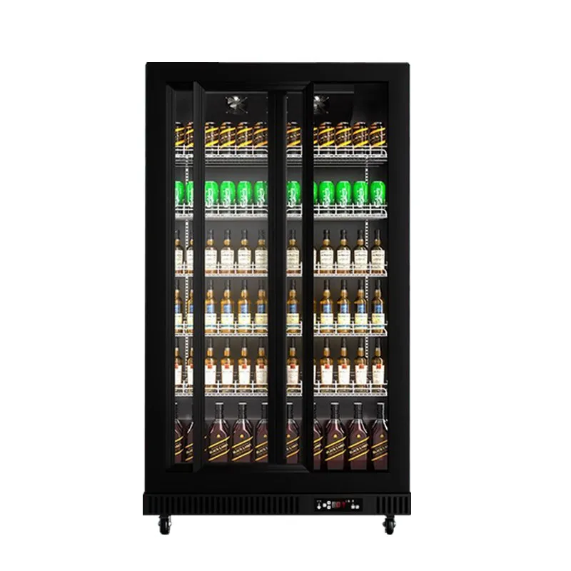 

Beer display cabinet Left and right sliding doors Refrigerated refrigerator Hotel beverage cabinet