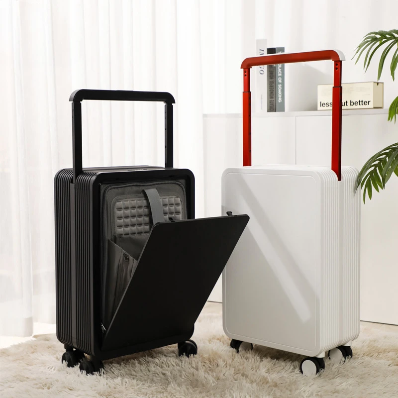 Travel Suitcase 2024 Newest 1:9 Deepen Rolling Luggage with Computer Pocket Sturdy and Durable Business Large Space Trolley Case