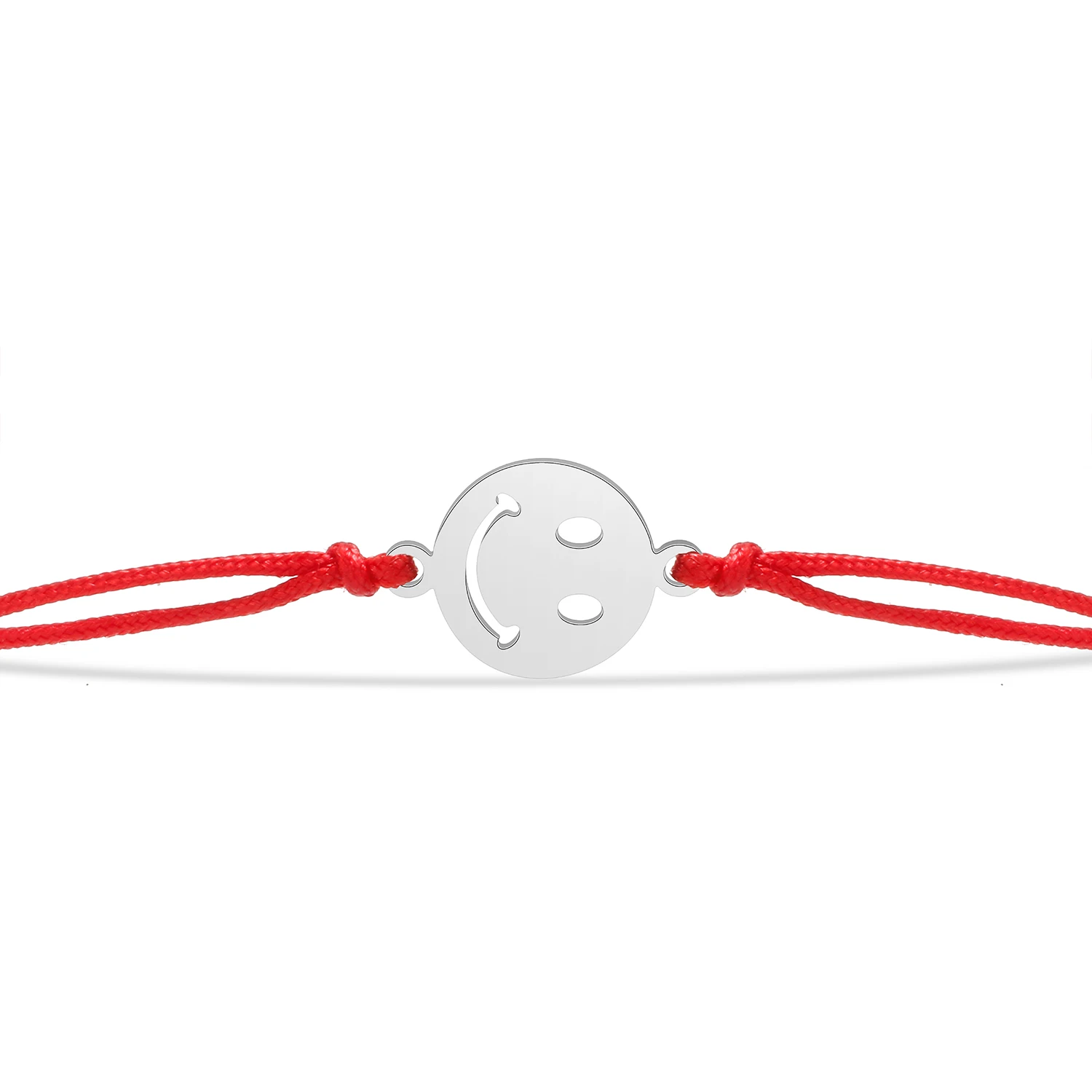 Gold-plated Stainless Steel Lovely Mini Smile Laugh Face Charm Bracelet Women Mike Life Happy Red String Handmade Jewelry Gift