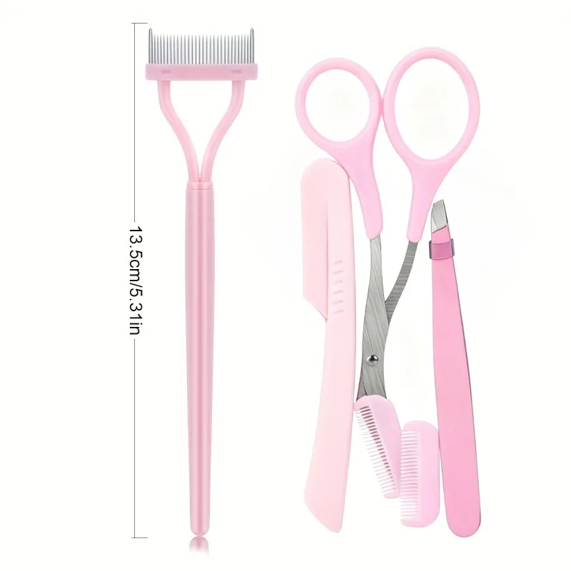 1pc Eyelash Separator+3pcs Eyebrow Trimmer, 1 Set of Eye Makeup Tools - Combing Root Eyelashes, Daily Makeup Assistance