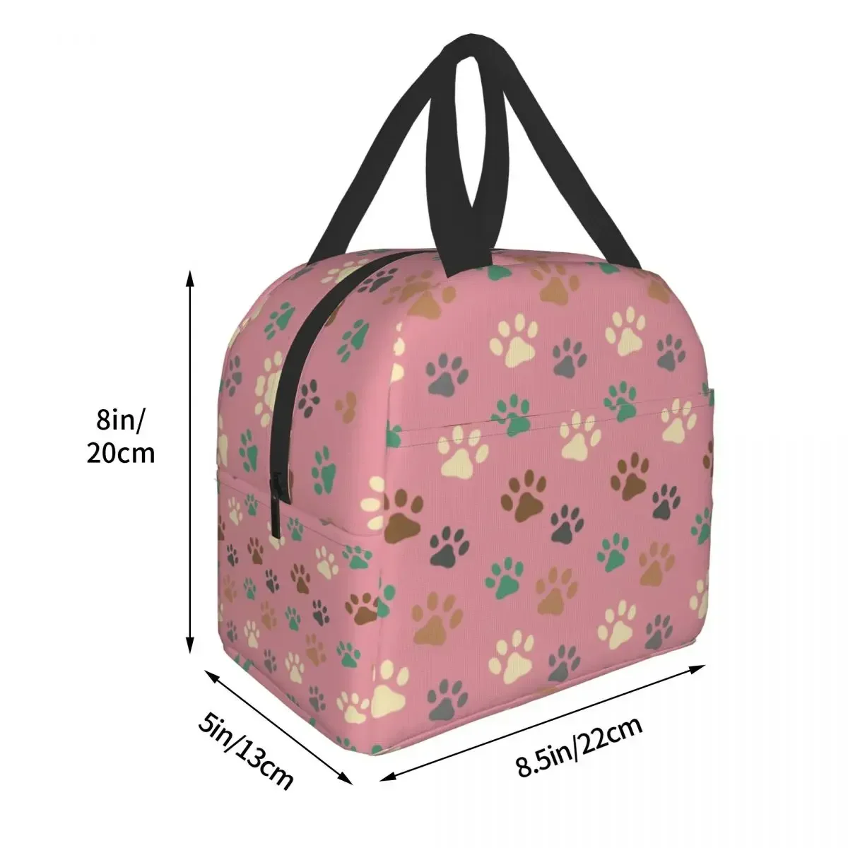 Huisdier Hond Paw Pattern Geïsoleerde Lunch Tassen Voor Vrouwen Dierenvoetafdruk Hervatten Thermisch Koeler Eten Lunchbox Kinderen Schoolkinderen