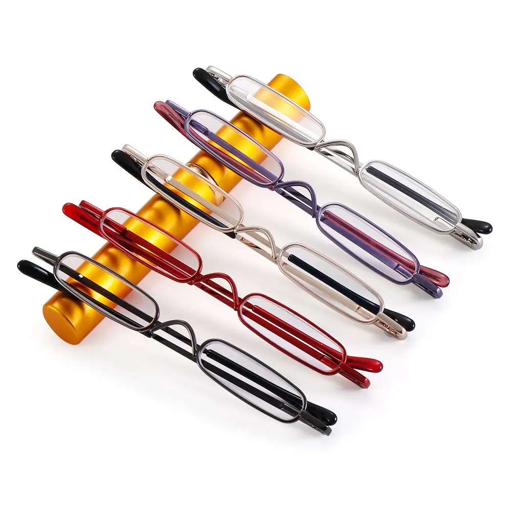 Men Women Spring Hinged with Portable Clip Case Slim Pen Reading Glasses Slim Reading Glasses Readers with Pen Clip Tube Case view 3