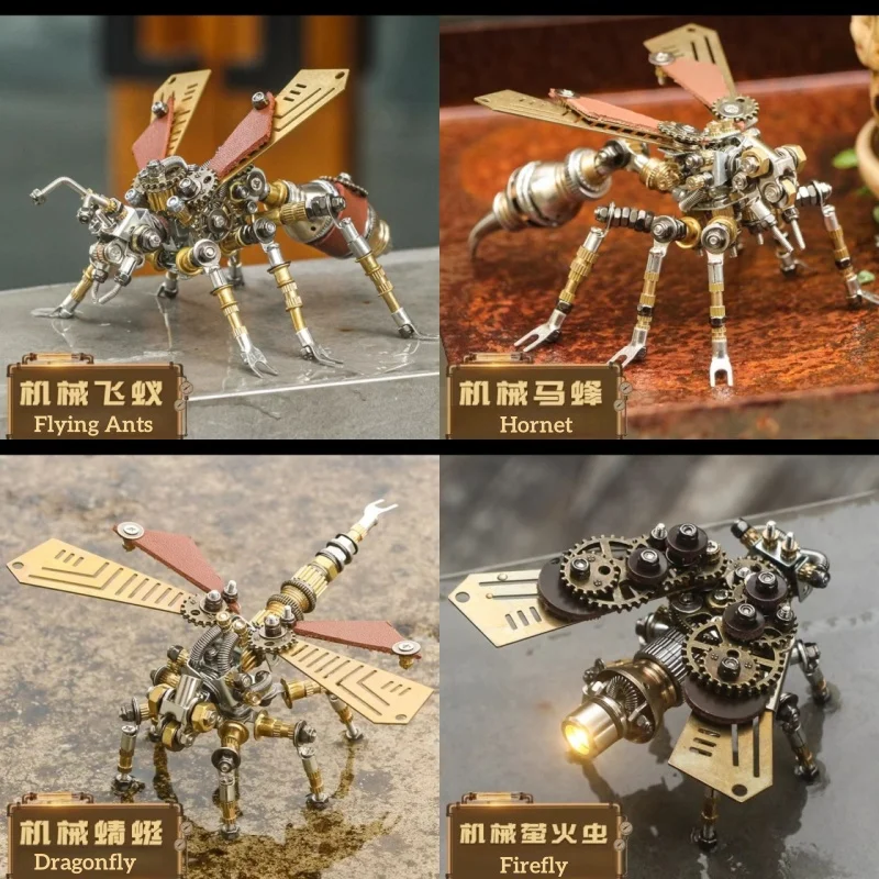 

Mechfansunion New Insect Series Dragonflies Flying Ants Fireflies Wasp Hornet 3d Metal Model Building Kit Toy Gift