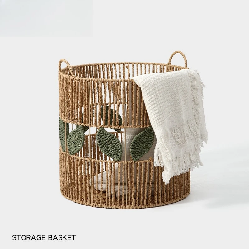 Dirty basket Household imitation rattan storage basket Hand woven large capacity hotel bedroom bathroom