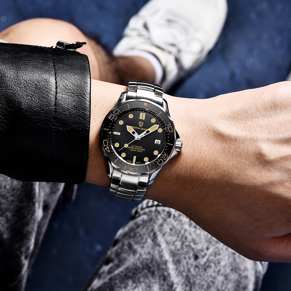 2025 ساعات جديدة PAGANI DESIGN ساعة فاخرة للرجل أفضل ساعات يد ميكانيكية أوتوماتيكية مع صندوق هدايا مرآة الياقوت العلوي