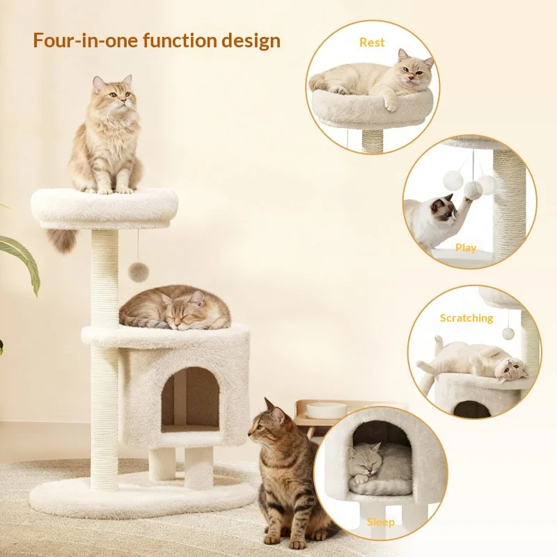 Árbol para gatos en media luna con cama integrada y rascador - imagen 2