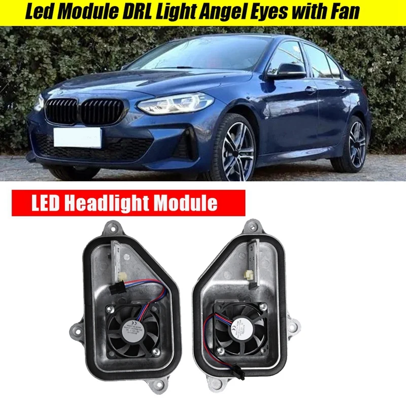 1Pair Front Headlight LED Angel Eyes Module With Fan 63117466543B 63117466544B For 1 Series F52 DRL Light Control Module Parts