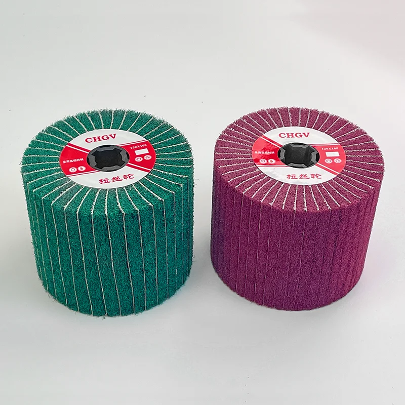 Produces Non-woven Abrasive Flap Brush Drum Wheel Metal Stainless Steel Polishing Wire Drawing Wheel