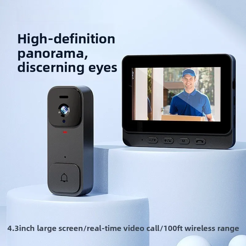 

Wireless intercom doorbell, high-definition night vision intelligent visual doorbell, with home display screen monitoring