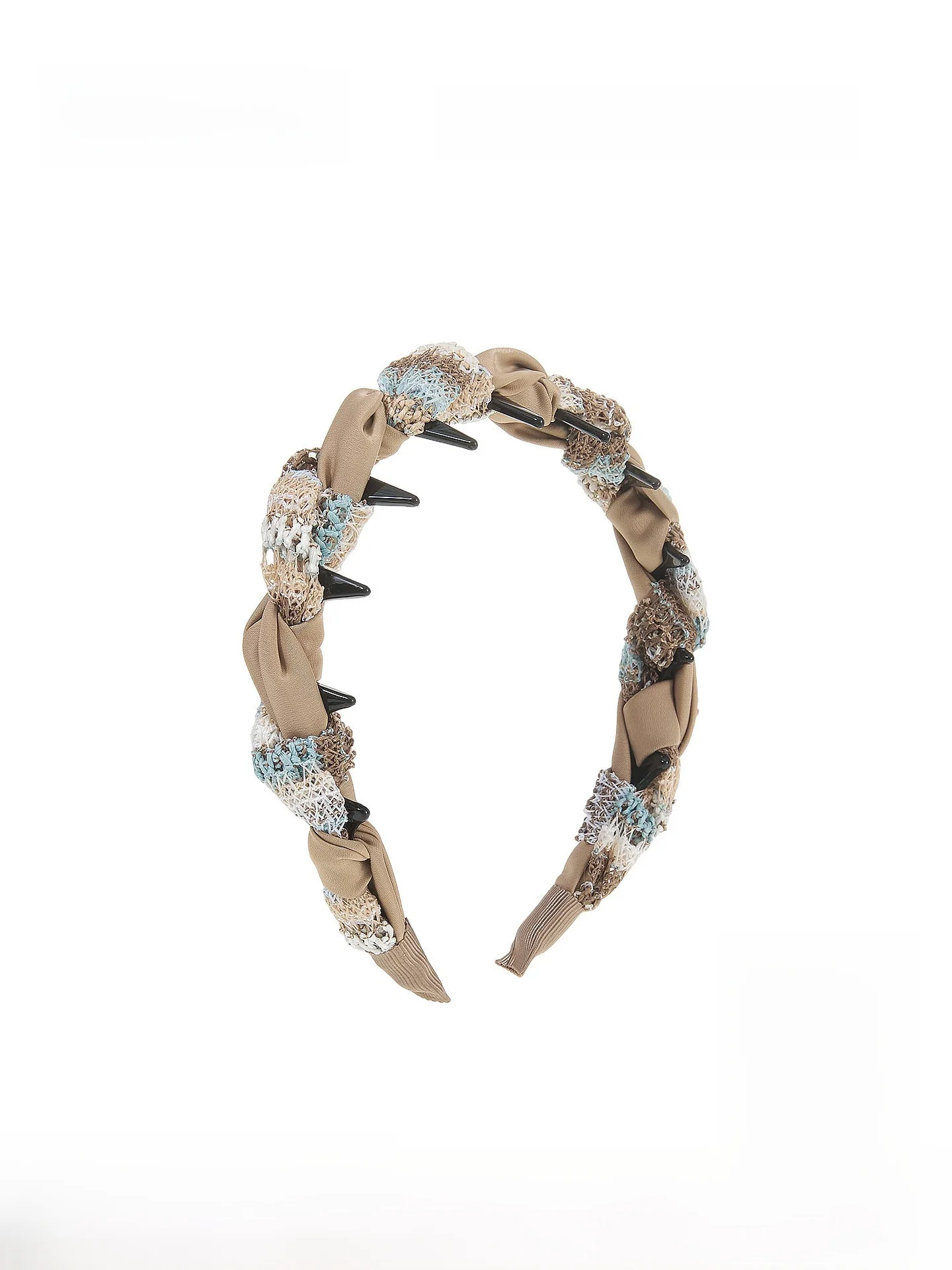 ファッショナブルなボヘミアン織りヘアバンド女性の歯付きエレガントなハイトップヘッドウェアヘアクリップスタイリッシュなヘアアクセサリー