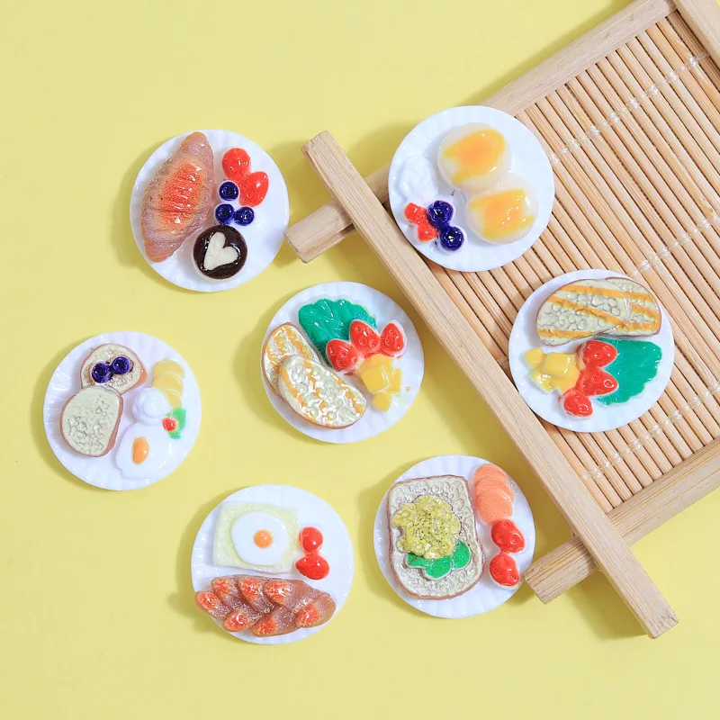 SW05 10pcs Delicacy Dim Sum Miniature Simulation Food Model DIY Accessories Resin Dollhouse Decoration Cute Material Accessories