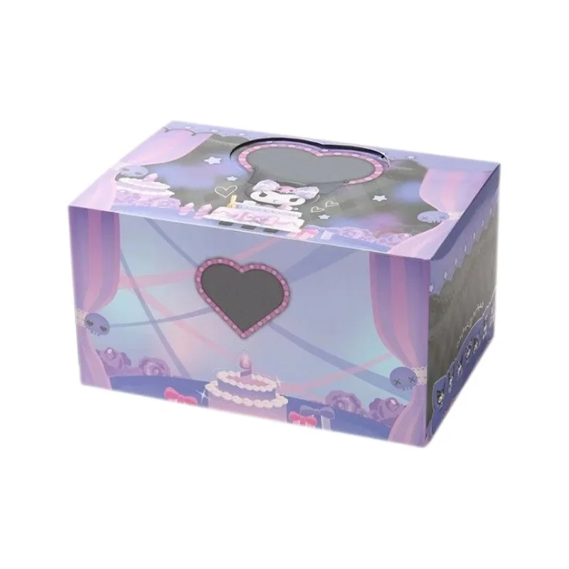 Sanrio Kuromi-caja ciega de la serie de fiesta de cumpleaños, modelo hecho a mano, adorno de escritorio, muñeca, juguete para niños, regalo para niñas, versión china