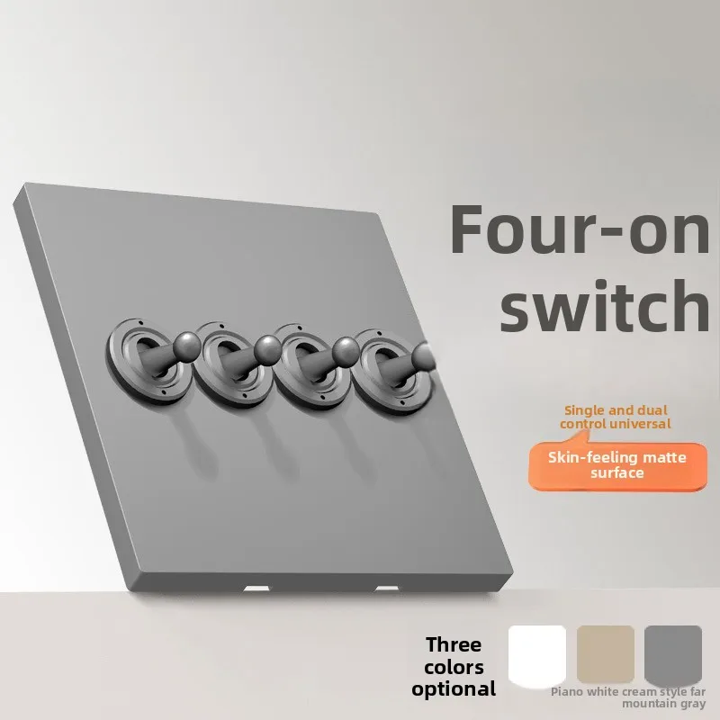 Interruttore a levetta per lampada da parete Interruttore vintage a 2 vie da 1-4 gruppi Pannello PC ignifugo grigio