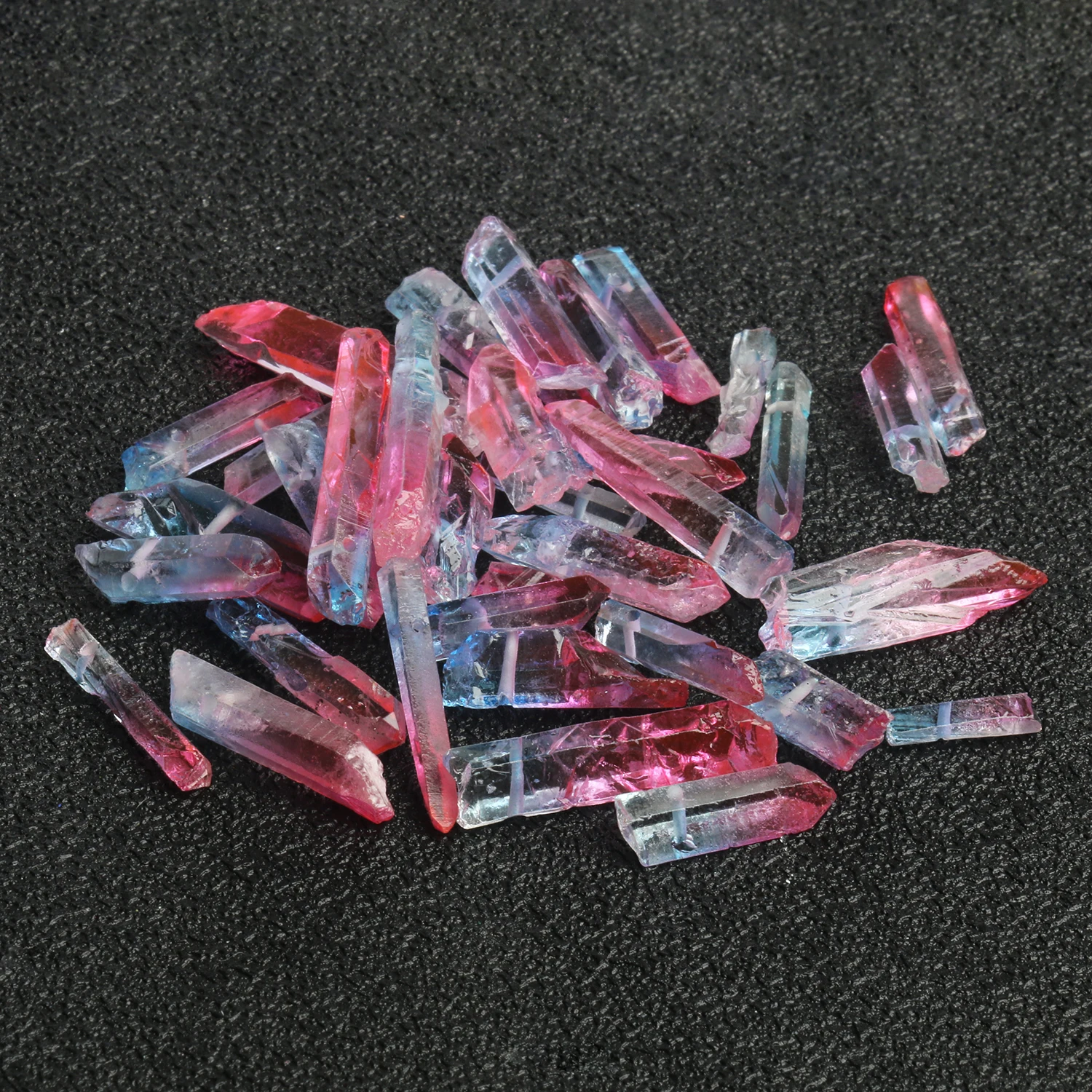 Blue Pink Natural Quartz Crystal Point Beads Top Drilled Graduated Stick Point Loose Bead for DIY Jewelry Making Supply 10-30PCS
