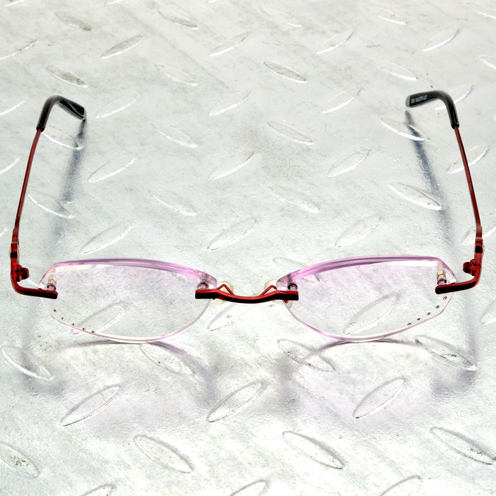 Rimless Luxury Diamond Cut Multilayer Coating Rhinestone Reading Glasses for Women +0.75 to +3.5 +3.75 +4