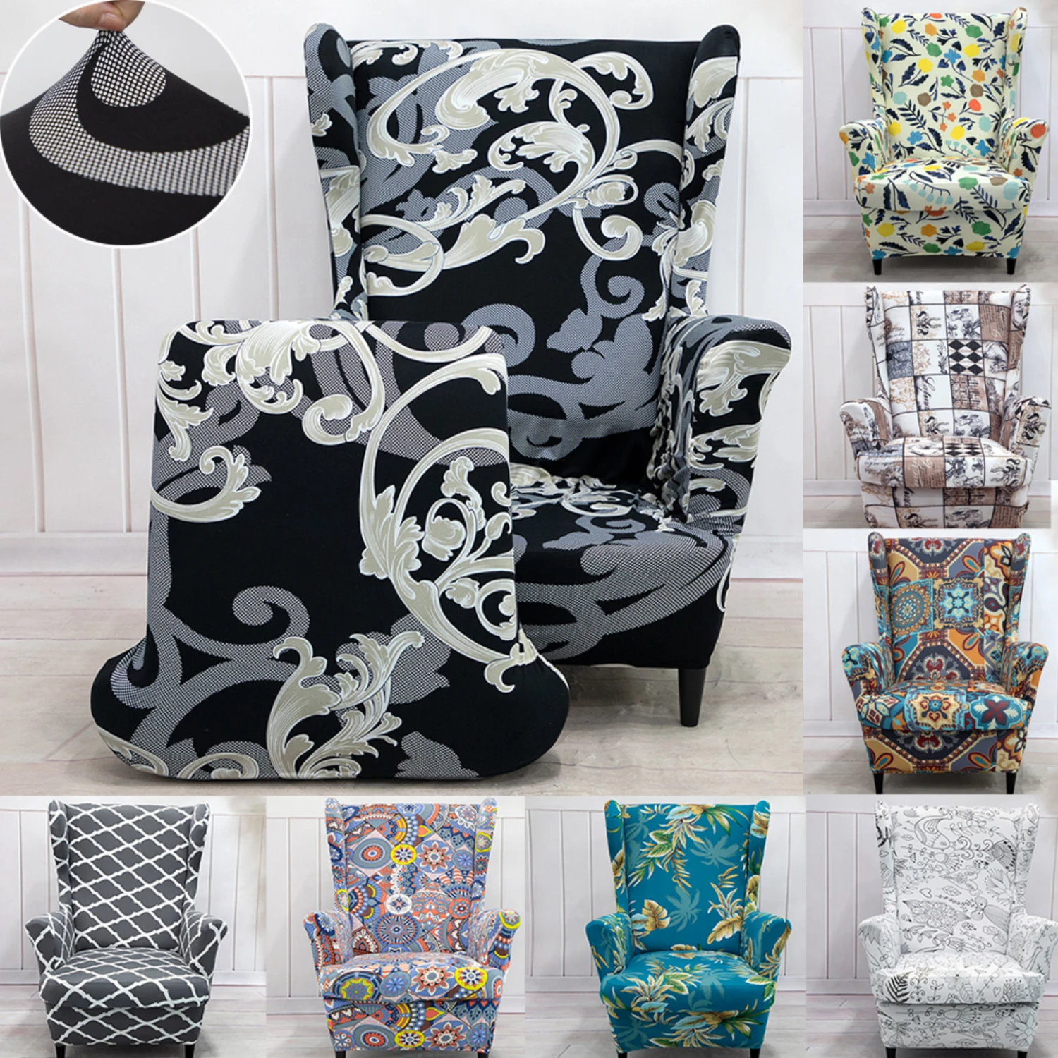 Luxurious, Glamorous Floral Print Chair Cover - Elevate Your Space with Ultimate Comfort and Style. Soft, Breathable High-Qualit