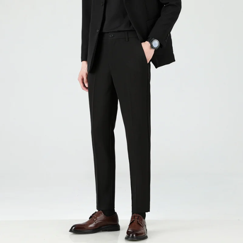 

2024 Autumn/Winter Thick Men's Casual Pants Straight Loose Fashion Trend Business Versatile 9-point Suit Pants