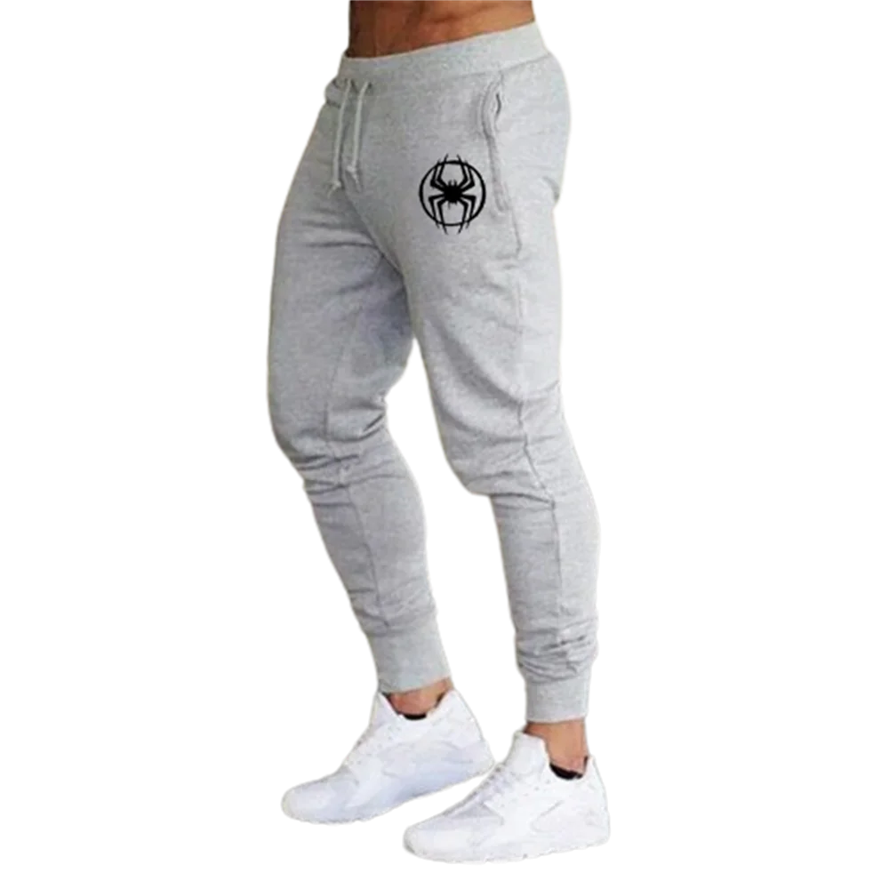 Moletom estampado com cordão masculino, calça elástica, casual esportiva, fina, solta para fitness, primavera, outono