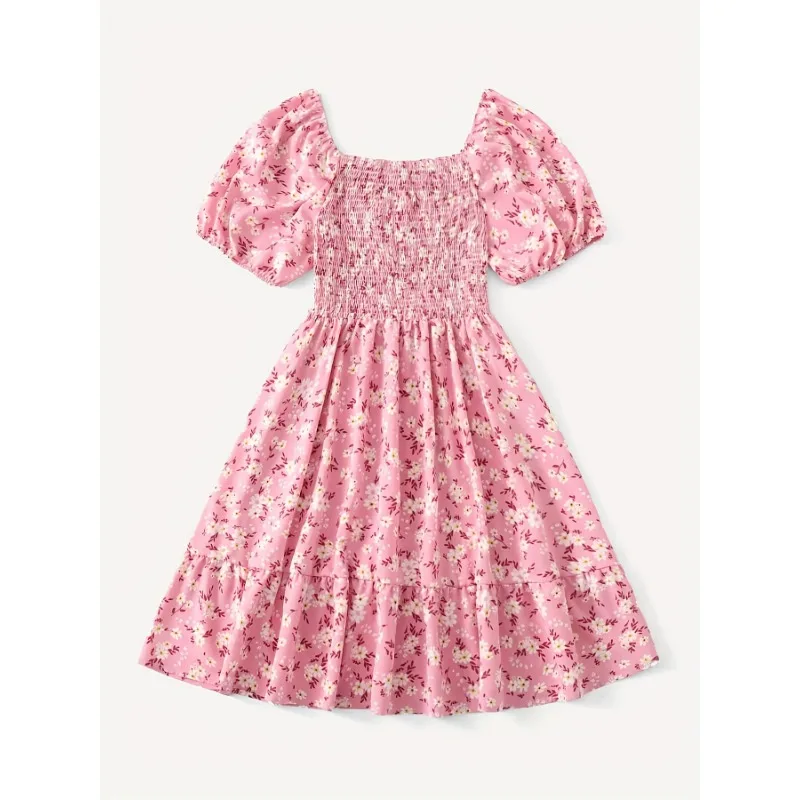 

Плюс размер 1XL-5XL женское новое модное повседневное платье трапециевидной формы с цветочным принтом и завязкой на талии