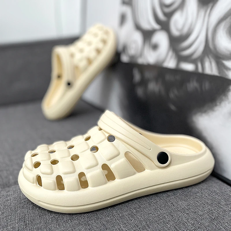 Sandalias impermeables para hombre y mujer, chanclas de suela suave para exteriores, zapatos de jardín para interiores, Sandalias planas informales para el hogar, Verano