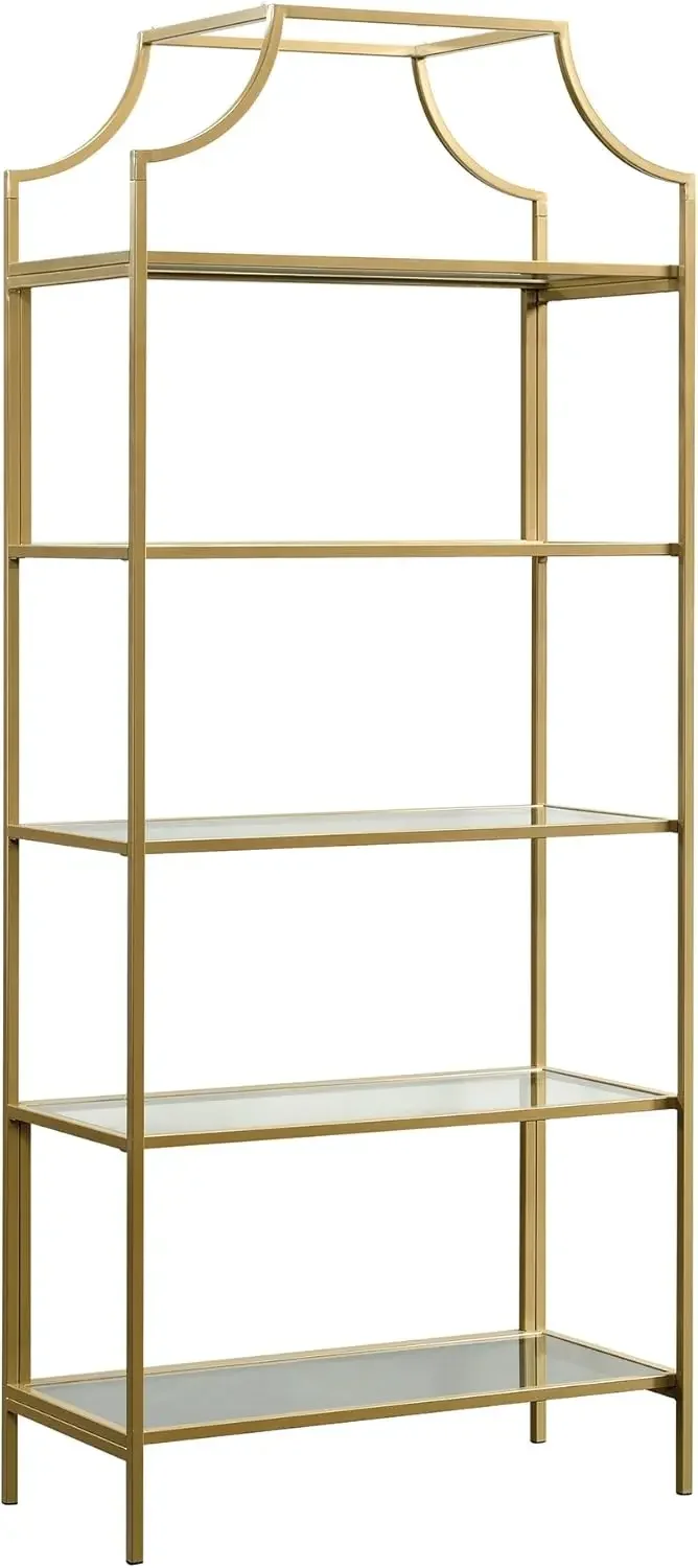 International Lux Bookcase/ book shelf, Satin Gold finish