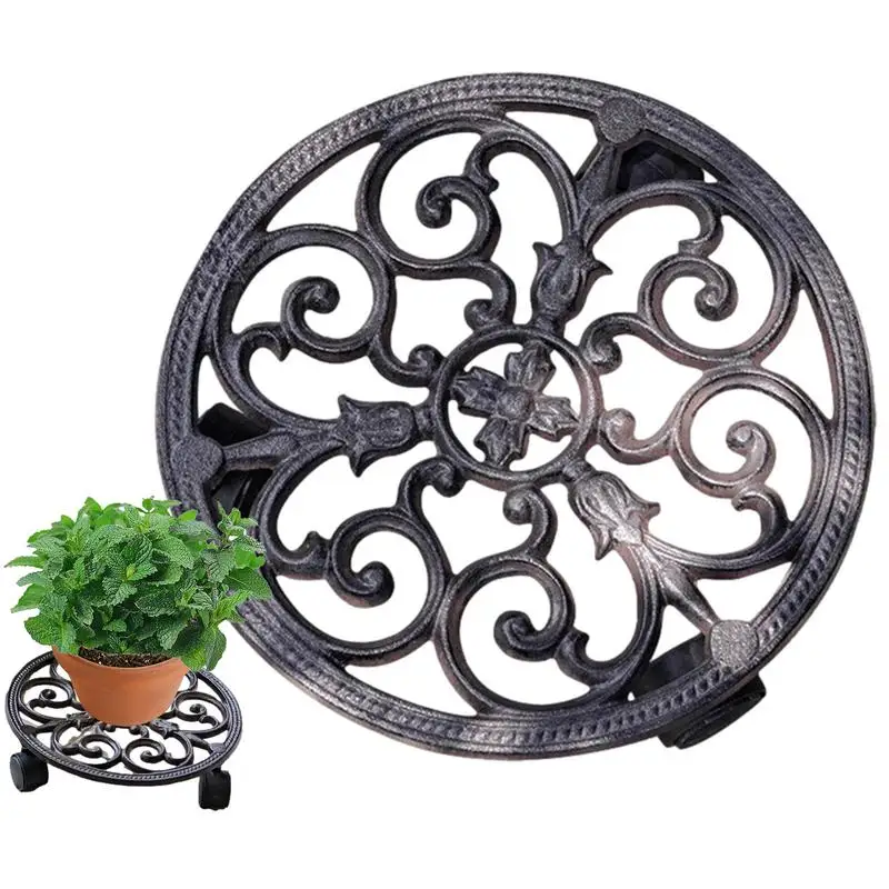 

Plant Rollers With Wheels Retro Plant Moving Trays 360 Degree Wheel Movement Floral Or Owl Patterns Trolley For Gardening Indoor