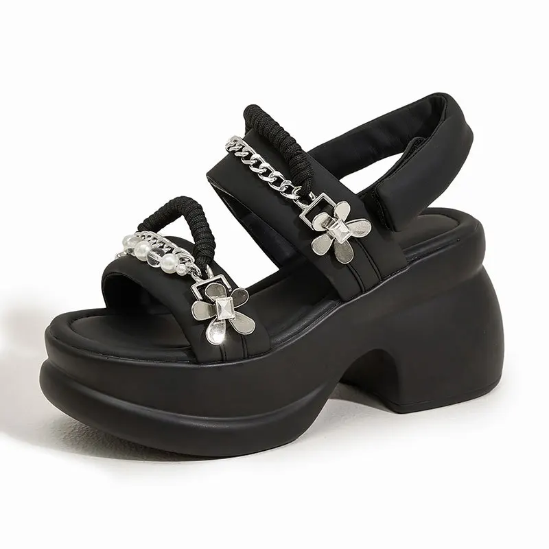 2026 8.5CM Microfiber Women's Sandals Comfort Shoes Sandals Fashion Shoes Women Summer Open Toe Platform Wedge Super High