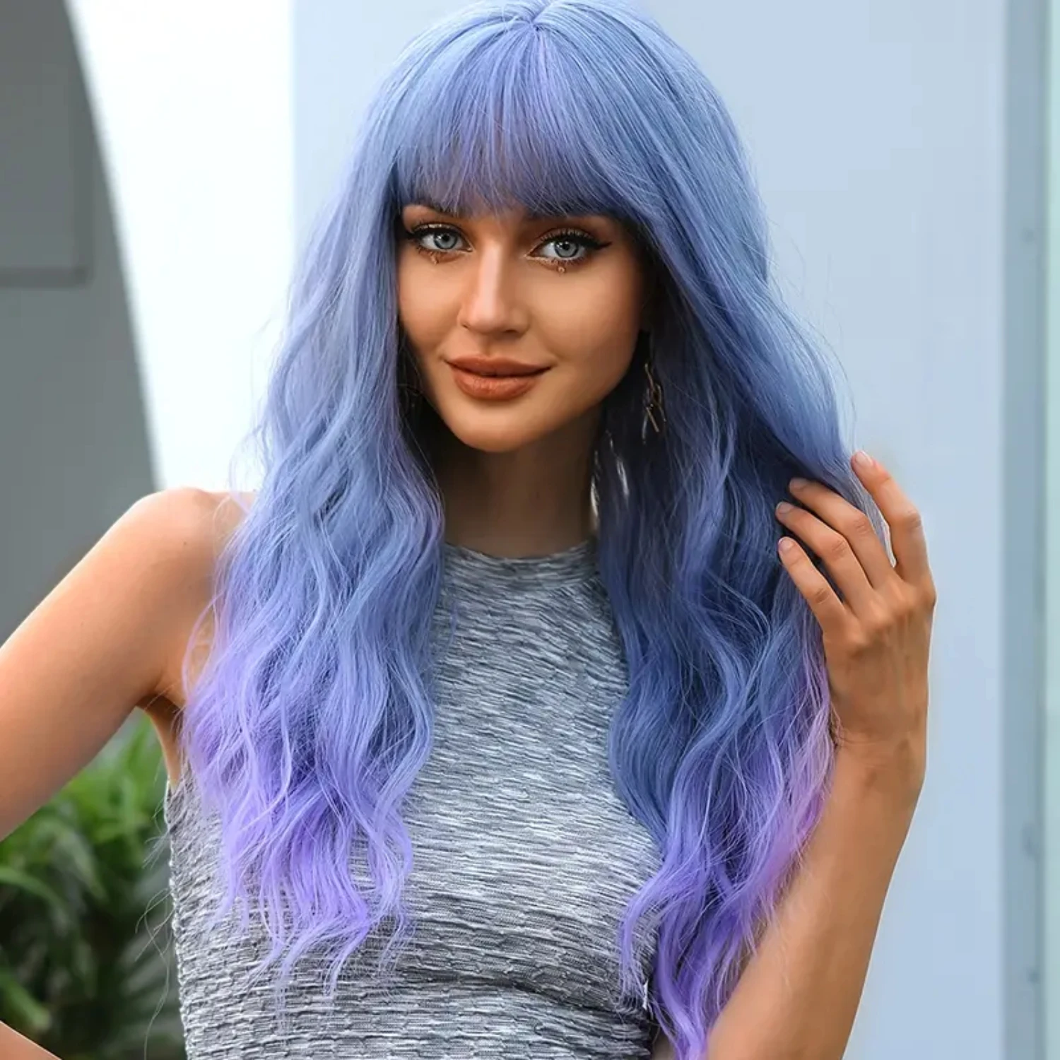 Colorful and Vibrant Long Curly Synthetic Hair Wig - Ideal for Halloween Costumes and Party Looks for Women - Wavy Wig