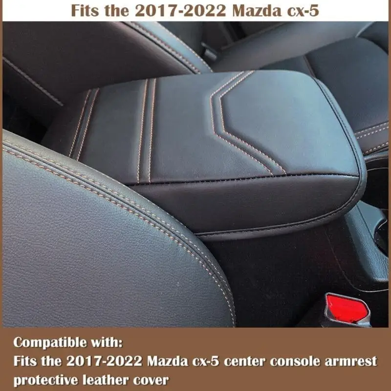 31BC Armrest Cover for CX5 2017-2023 Support Box Top Mat Liner Protector Cover Black