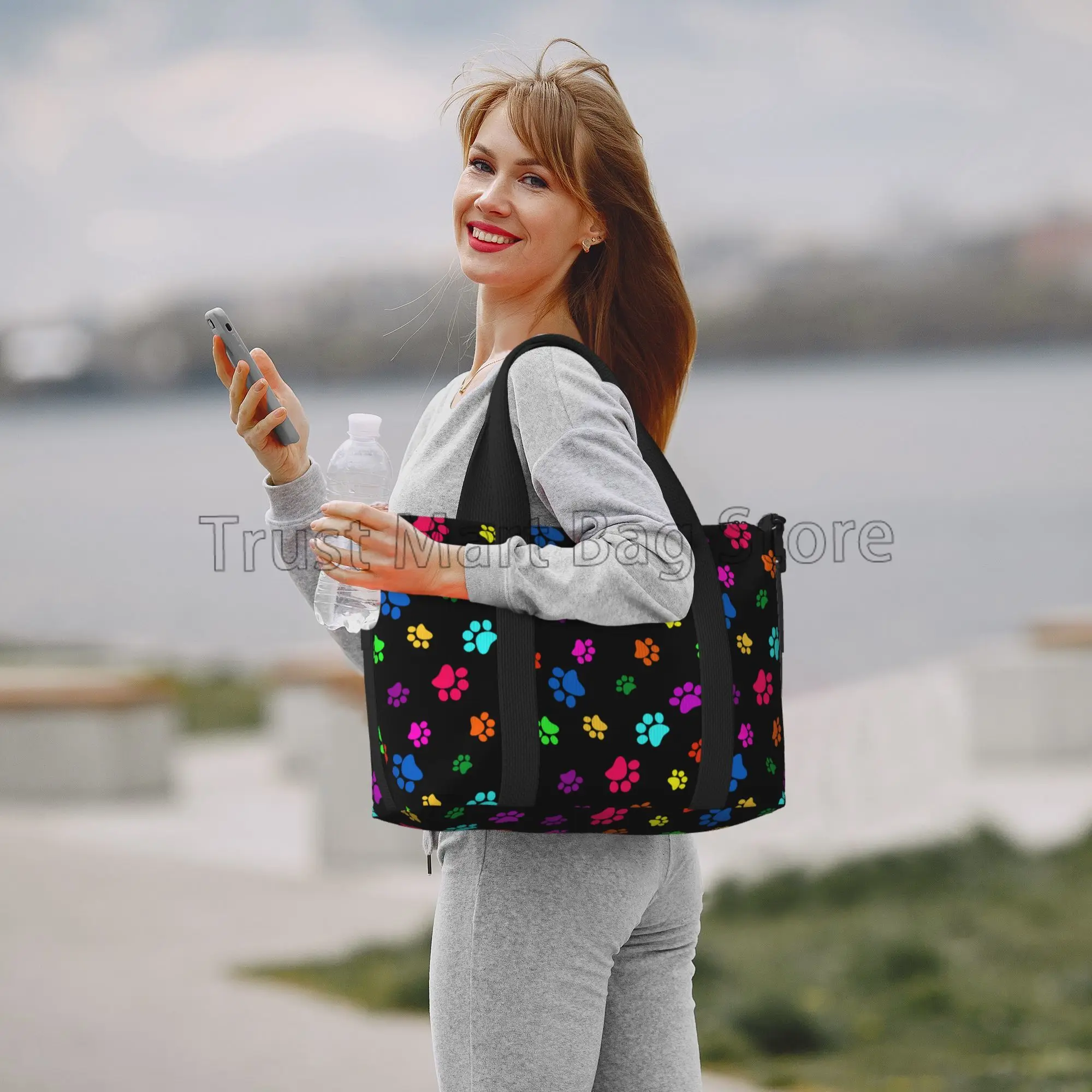 Bolsa de viaje con estampado de patas para hombre y mujer, morral multifuncional, informal, ideal para fin de semana, deportes, gimnasio, Yoga, equipaje, Unisex