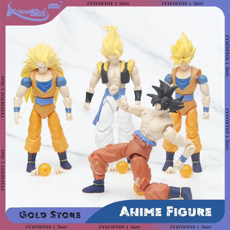 Figura de Dragon Ball Z de Anime Vegeta Goku, figura de acción de Super Saiyan, muñeca transformable móvil, modelo de colección, juguete para regalo