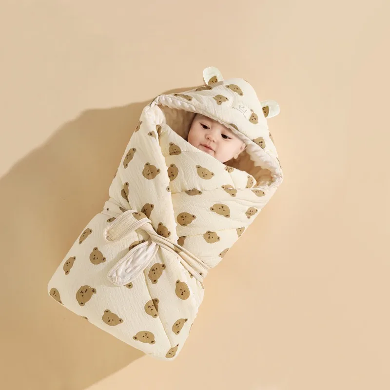 

Pure Cotton Baby Blanket Autumn Winter Thickened Soybean Velvet Newborn Blanket Baby Swaddle Wrap Cartoon Air Conditioning Quilt