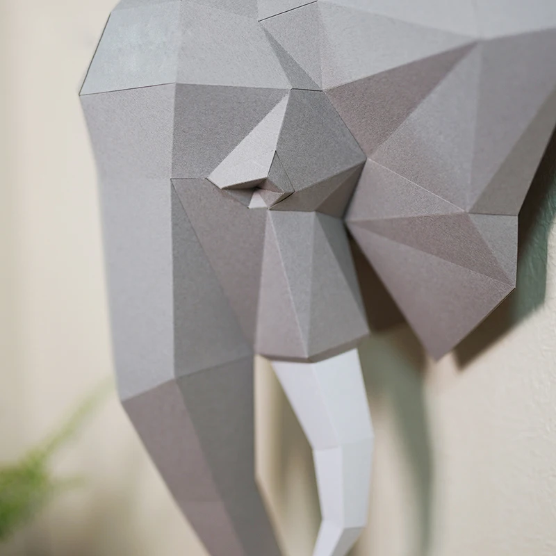 Creativity Elephant Animal Paper Model Wall Decor 3D DIY Papercraft Home Decoration Hand Made Origami Paper Craft Adult Toys