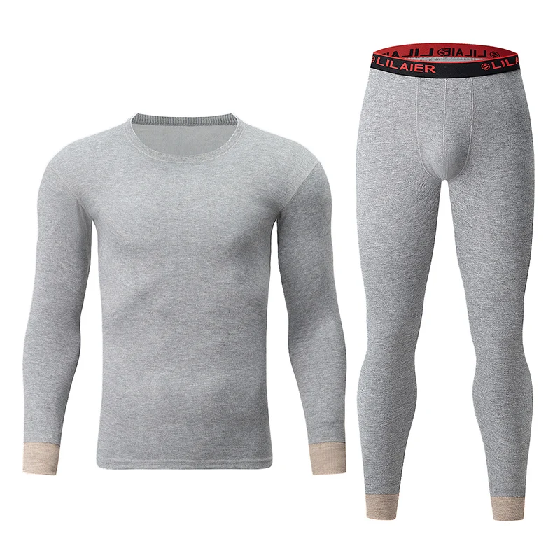 2-Piece Men's Warm Youth Suit Casual Sweat Absorbing Cuff Splicing Solid Color Fashionable And Comfortable Home Autumn/Winter