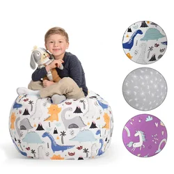 New Bean Bag Storage Stuffed Animal Chair Kids Toys Zip Canvas Children Kids Plush Toy Organizer Large Capacity