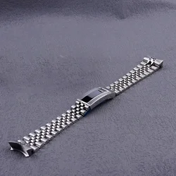 Rolamy-eslabones de tornillo de extremo curvo sólido de acero 316L, 22mm, con cierre de ostra, correa de pulsera de Jubileo para reloj Casio MDV-106 MDV-106B