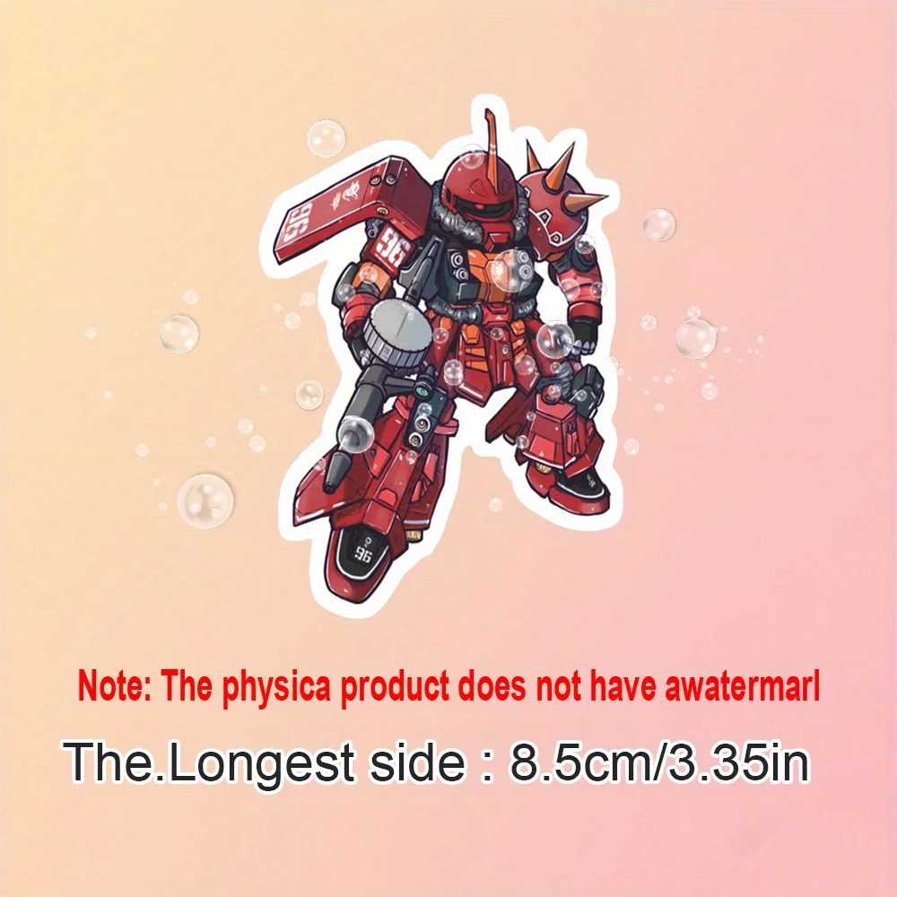 트렌디한 레드 메카 캐릭터 비닐 데칼 4개 - 스케이트보드/노트북/휴대폰/물병을 위한 다이나믹 파워 분위기